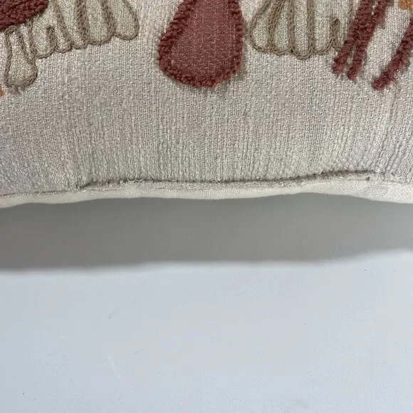 Lux Loom Mushroom Pillow Hand Woven Cotton Shroom Serenity Neutrals 14"x 20" - Picture 7 of 16